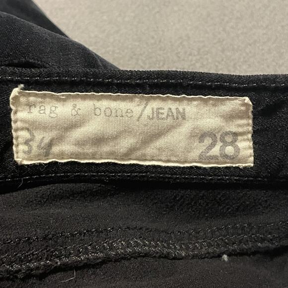 Rag & Bone Legging Jeans Womens 28 Black Velvet Skinny Stretch Pants Made USA - Picture 5 of 12